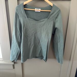 Old Navy Sage Green Sweetheart Neck Knit sweater top
